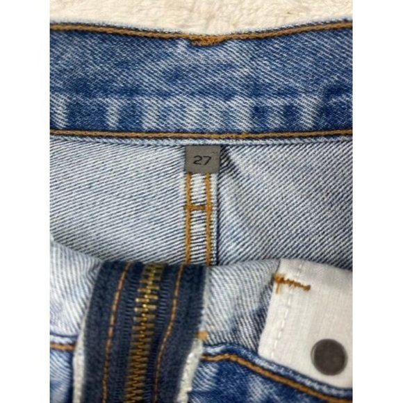 Carmar Size 27 Womens Skirt Cotton Bling Raw Hem Mini Distress Zip Front - Picture 2 of 3